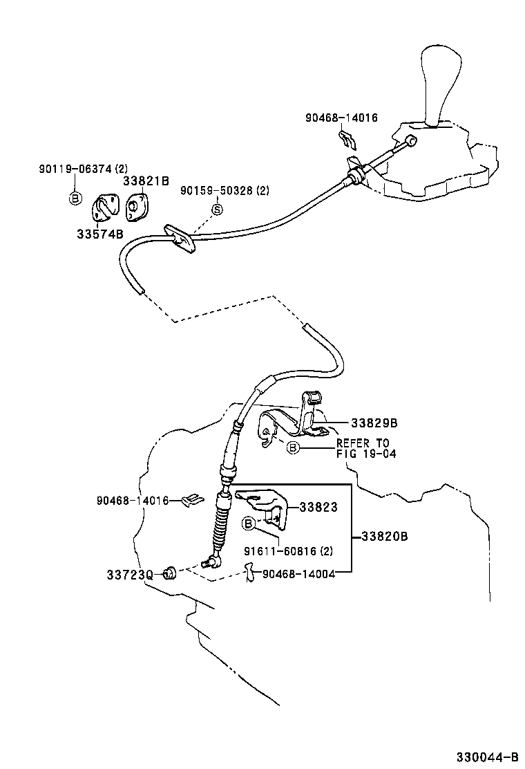 33055-33100 LEVER SUB-ASSY, SHIFT(FOR FLOOR SHIFT) product image