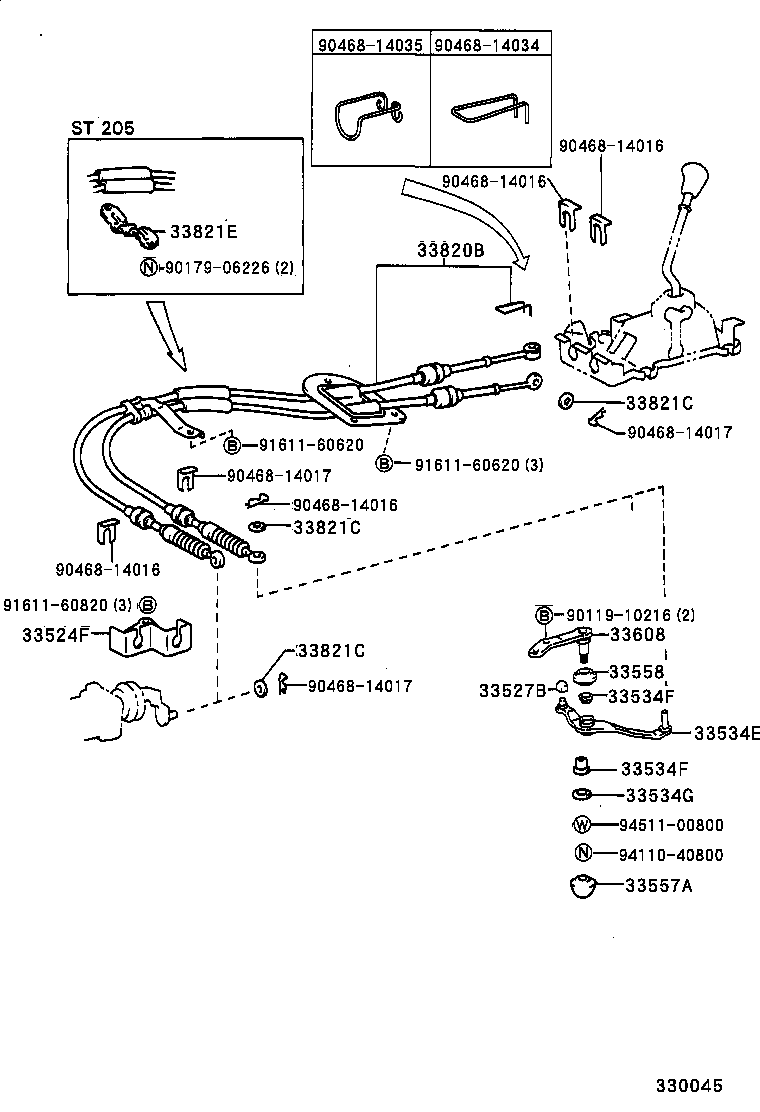 33530-20680 LEVER ASSY, SHIFT (FOR FLOOR SHIFT) product image