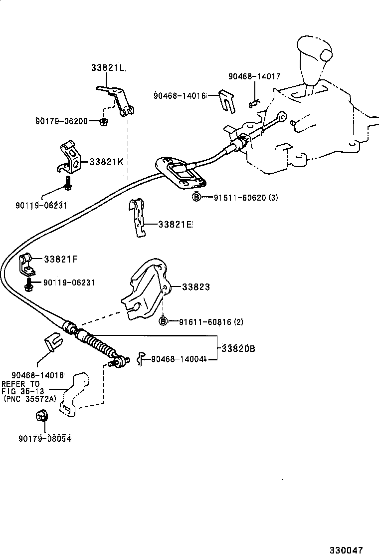 33530-20650 LEVER ASSY, SHIFT (FOR FLOOR SHIFT) product image