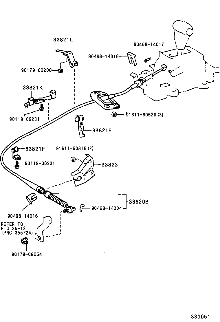 33530-20650 LEVER ASSY, SHIFT (FOR FLOOR SHIFT) product image