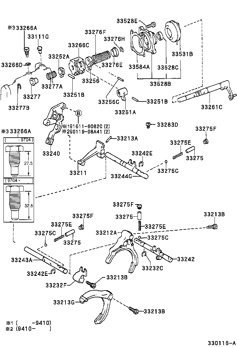 Toyota 33261-10060 SHAFT, SHIFT & SELECT LEVER