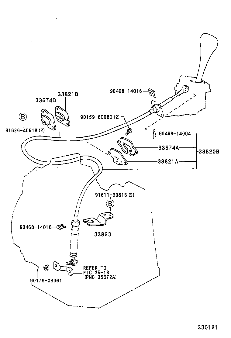 33530-16150 LEVER ASSY, SHIFT (FOR FLOOR SHIFT) product image