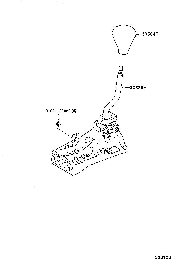 33530-16150 LEVER ASSY, SHIFT (FOR FLOOR SHIFT) product image