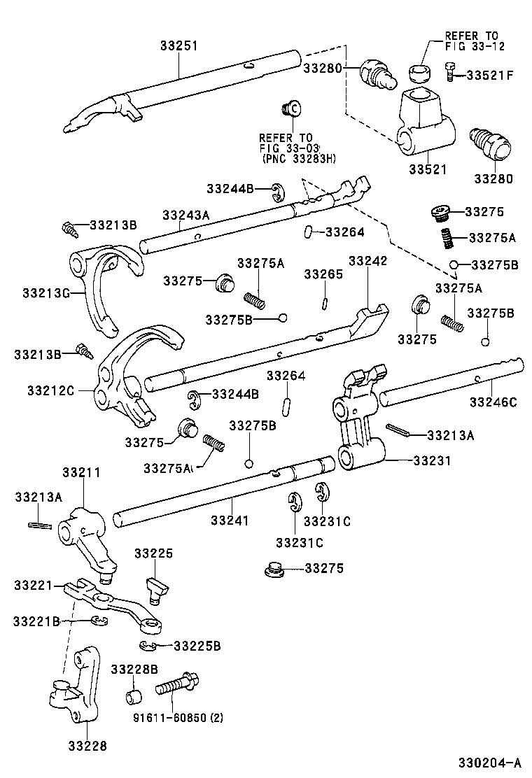 33246-04010 SHAFT, GEAR SHIFT FORK, NO.5 product image