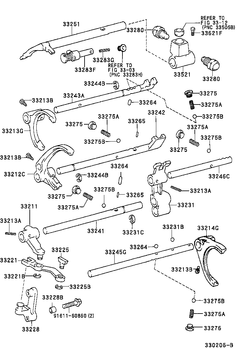33246-04010 SHAFT, GEAR SHIFT FORK, NO.5 product image