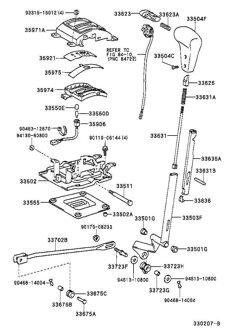 33530-38100 LEVER ASSY, SHIFT (FOR FLOOR SHIFT) product image
