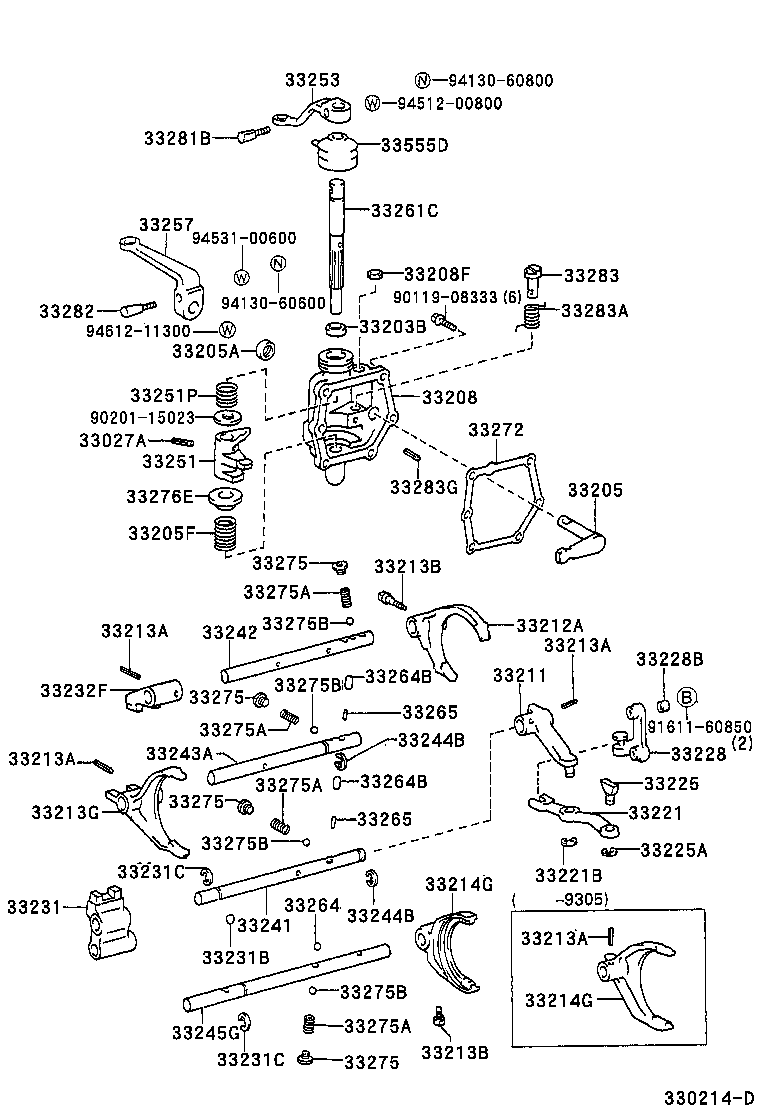 33253-28071 LEVER, SHIFT OUTER, NO.1 product image