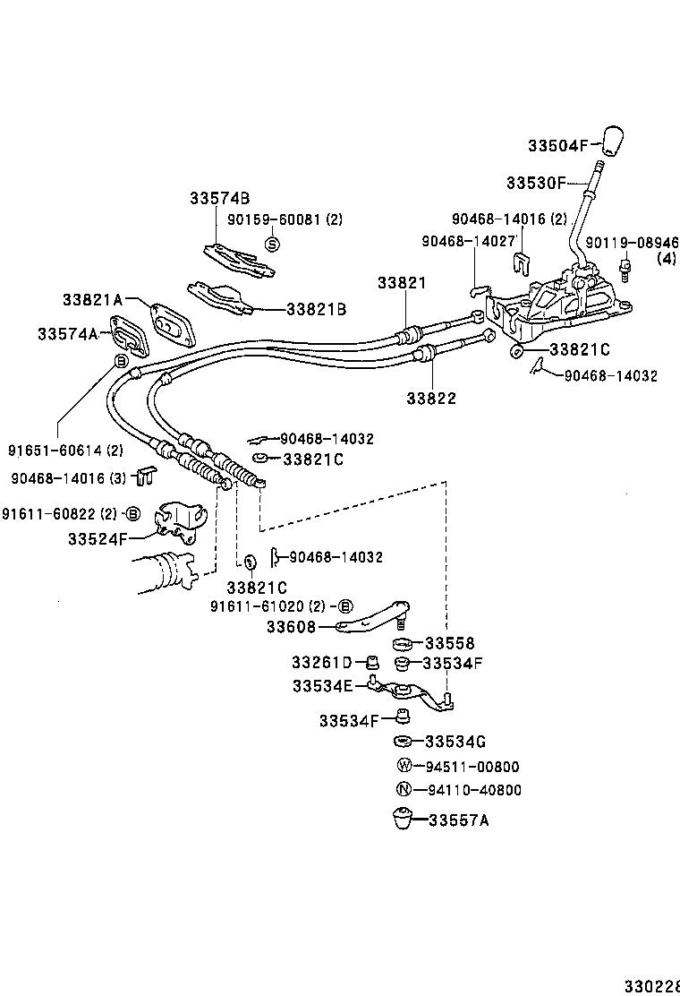 33055-12020 LEVER SUB-ASSY, SHIFT(FOR FLOOR SHIFT) product image