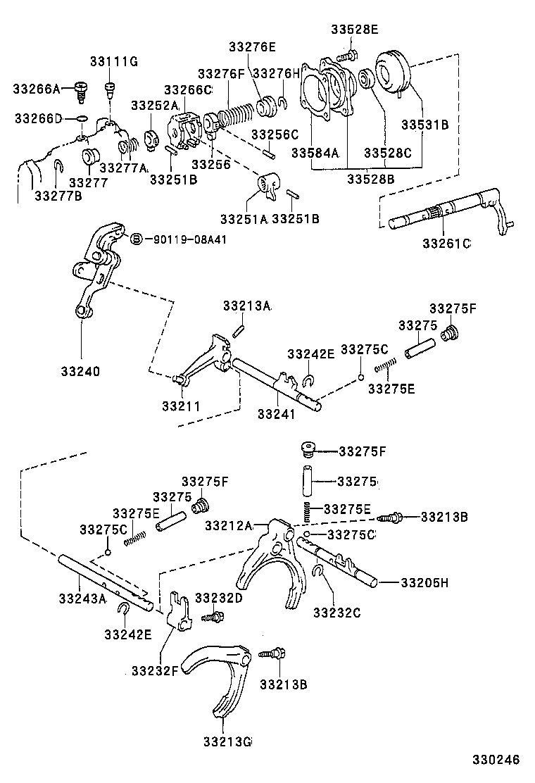 33244-12064 SHAFT, REVERSE SHIFT FORK product image