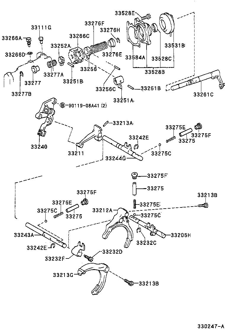 33244-12064 SHAFT, REVERSE SHIFT FORK product image