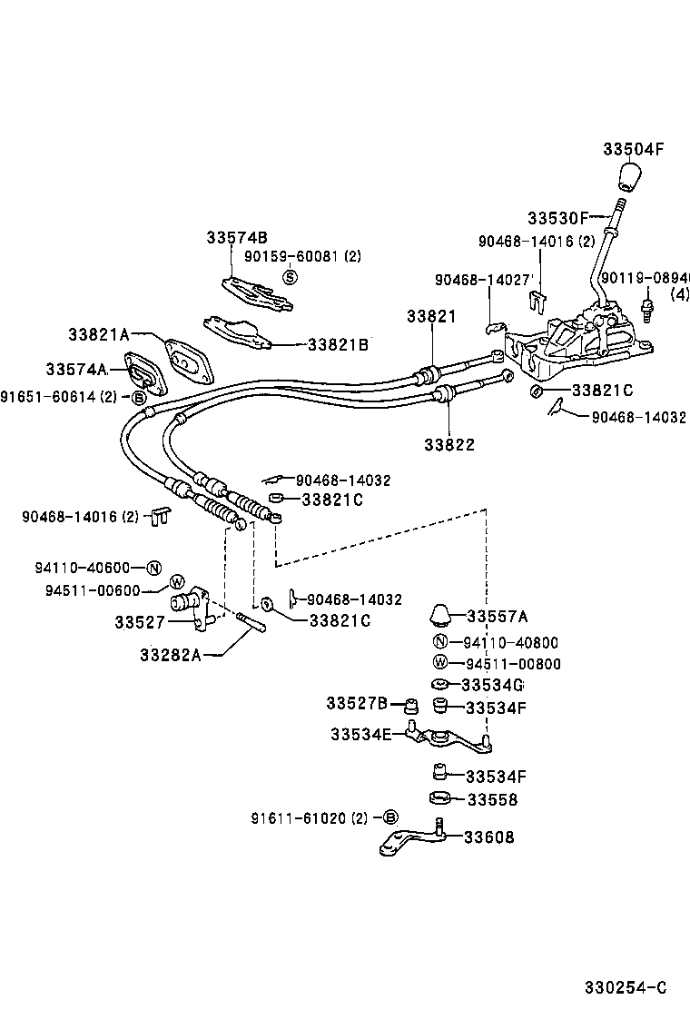 33055-12020 LEVER SUB-ASSY, SHIFT(FOR FLOOR SHIFT) product image
