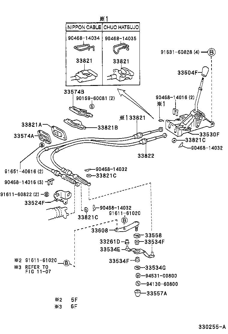 33055-12020 LEVER SUB-ASSY, SHIFT(FOR FLOOR SHIFT) product image
