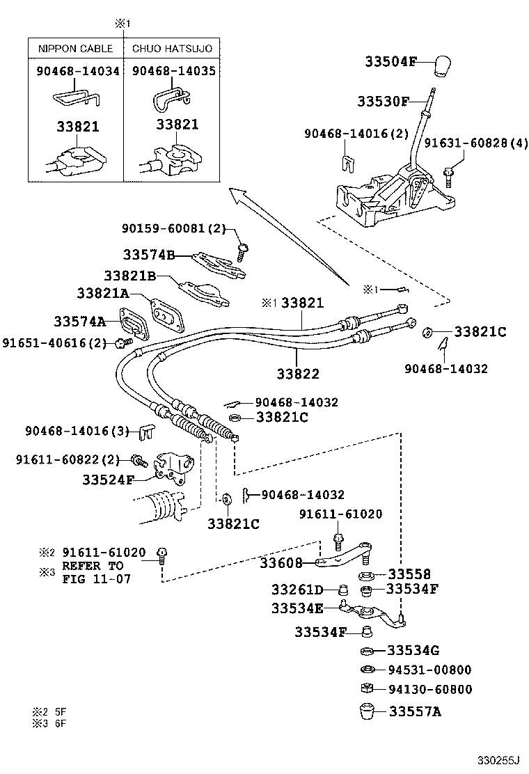 33530-12580 LEVER ASSY, SHIFT (FOR FLOOR SHIFT) product image