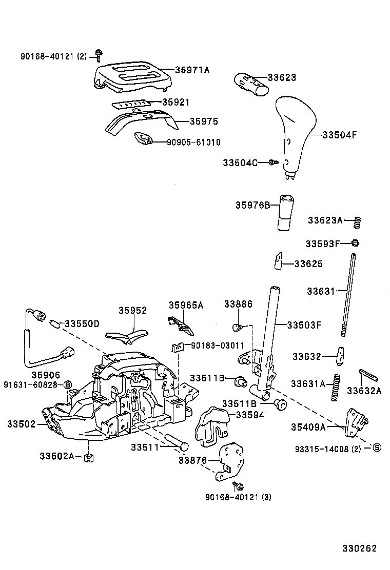 33055-12020 LEVER SUB-ASSY, SHIFT(FOR FLOOR SHIFT) product image