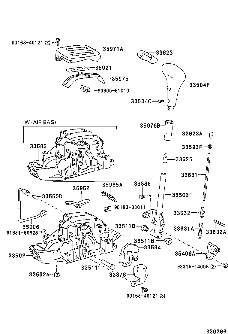 33530-12690 LEVER ASSY, SHIFT (FOR FLOOR SHIFT) product image