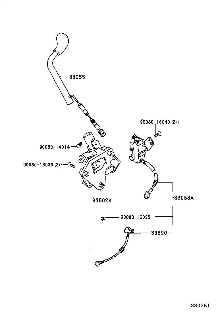 33820-07040 CABLE ASSY, TRANSMISSION CONTROL (FOR COLUMN SHIFT) product image