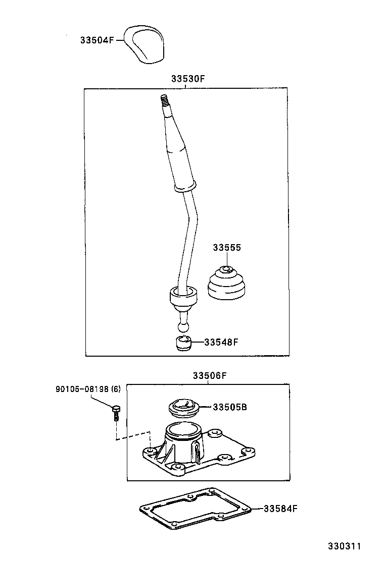 33530-26130 LEVER ASSY, SHIFT (FOR FLOOR SHIFT) product image