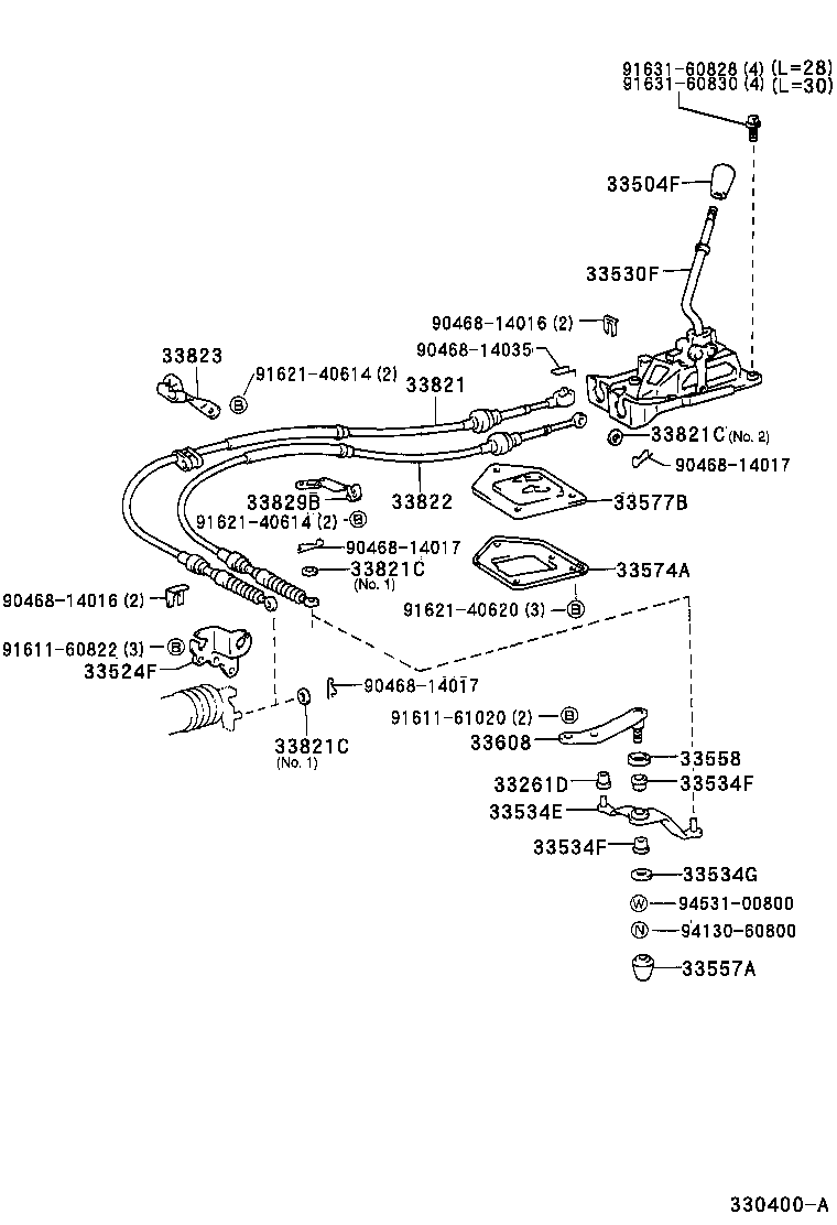 33530-20720 LEVER ASSY, SHIFT (FOR FLOOR SHIFT) product image
