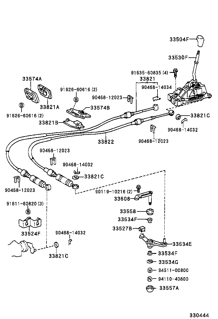 33530-42010 LEVER ASSY, SHIFT (FOR FLOOR SHIFT) product image