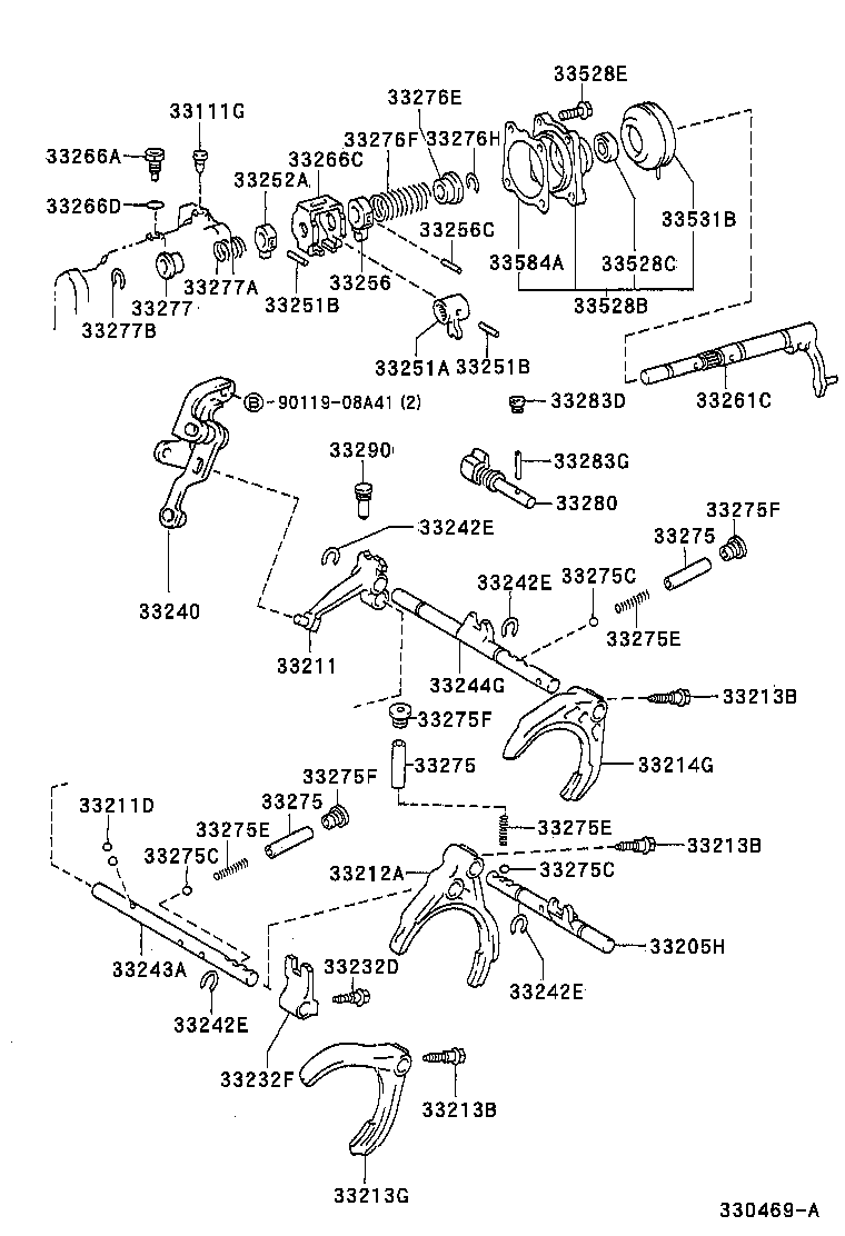 Toyota 33244-20060 SHAFT, GEAR SHIFT FORK, NO.3