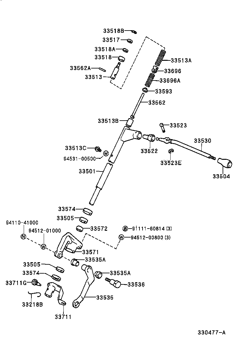 33580-36040 BELLCRANK ASSY, SHIFTING (FOR COLUMN SHIFT) product image