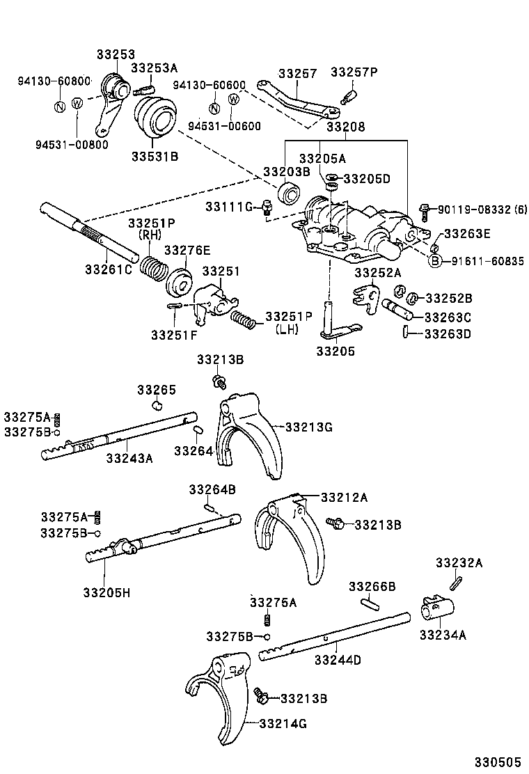 33207-37011 HOUSING SUB-ASSY, SHIFT LEVER SHAFT product image