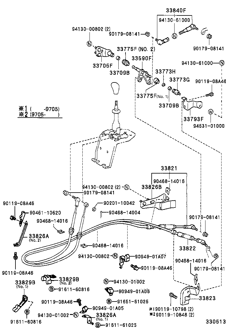 33820-37460 CABLE TRANSMISSION CONTROL SHIFT (FOR FLOOR SHIFT) product image