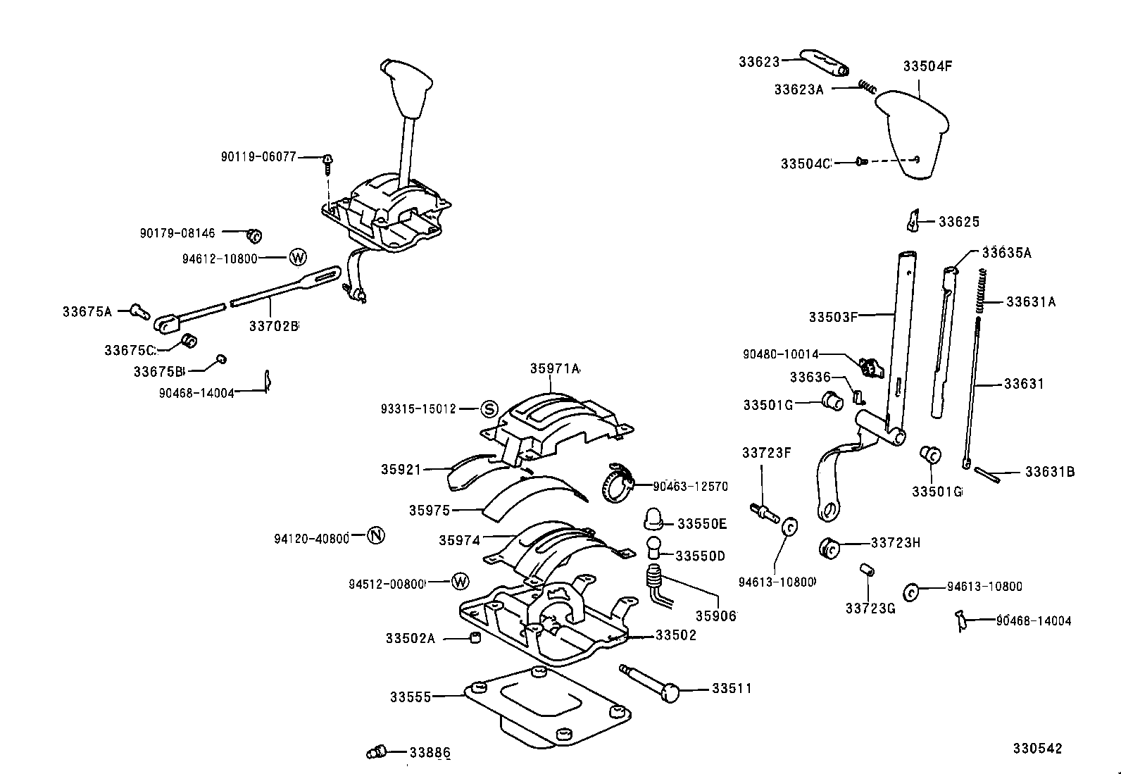 33530-35540 LEVER ASSY, SHIFT (FOR FLOOR SHIFT) product image