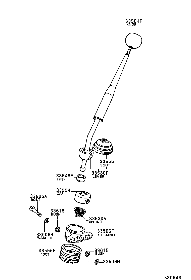 33530-35540 LEVER ASSY, SHIFT (FOR FLOOR SHIFT) product image