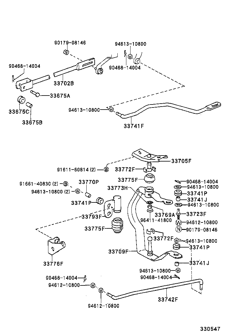 33055-35020 LEVER ASSY, SHIFT (FOR FLOOR SHIFT) product image