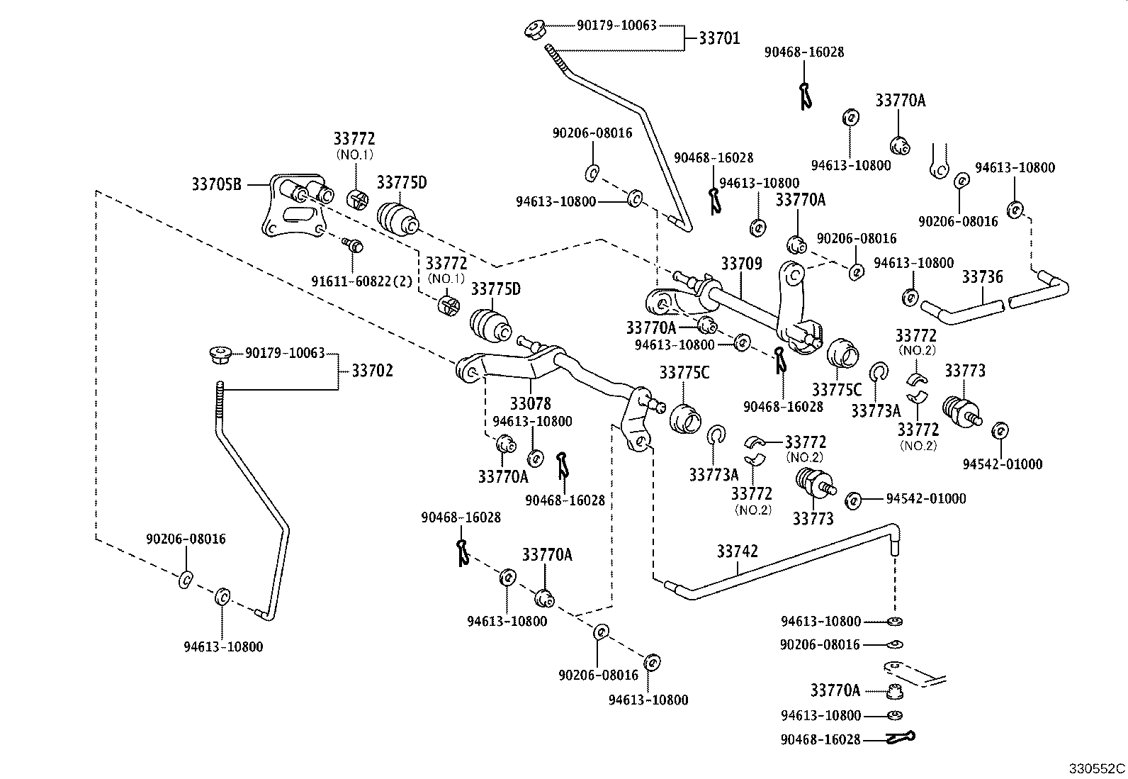 33501-43020 LEVER SUB-ASSY, COLUMN SHIFT product image