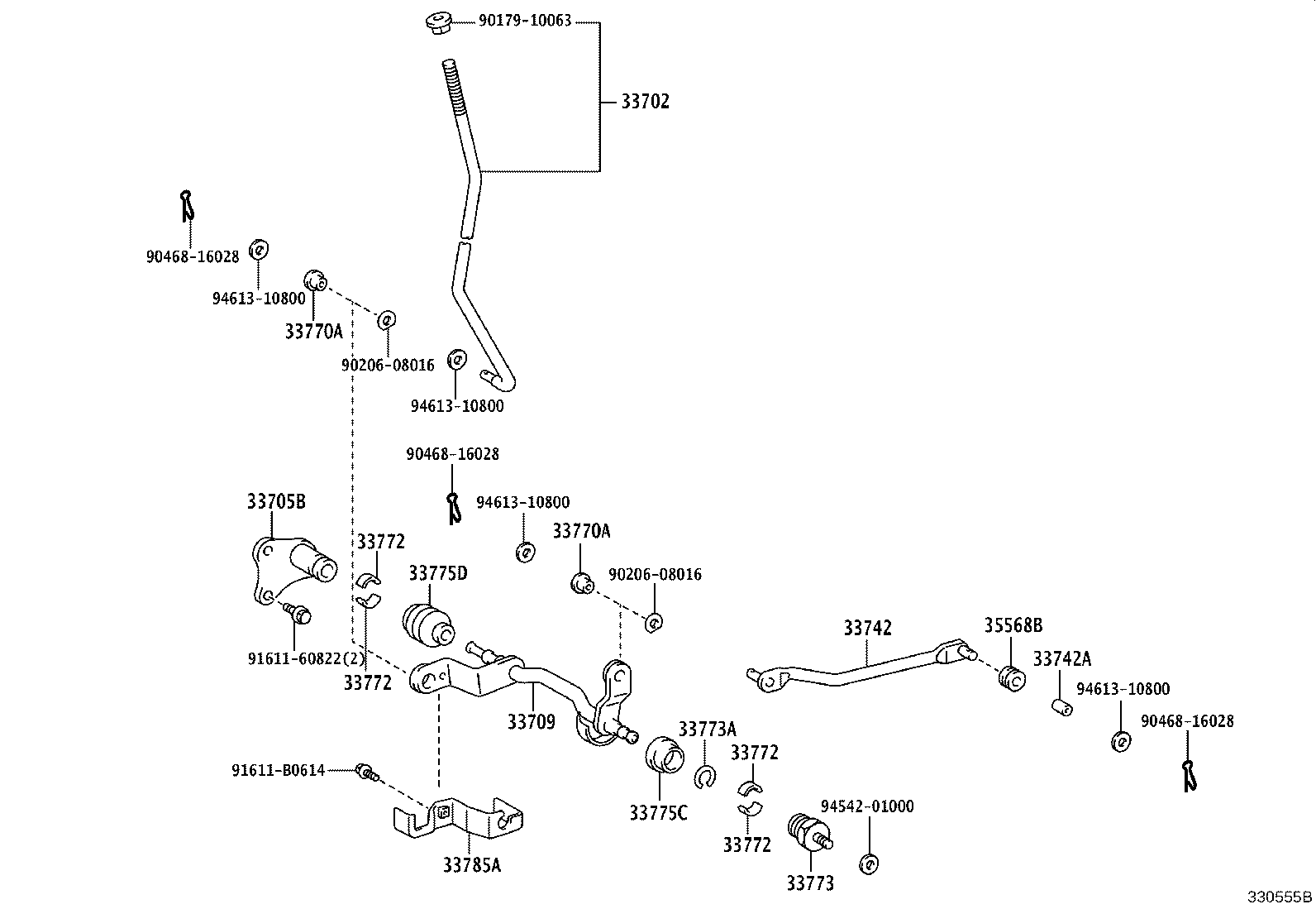 33501-43020 LEVER SUB-ASSY, COLUMN SHIFT product image