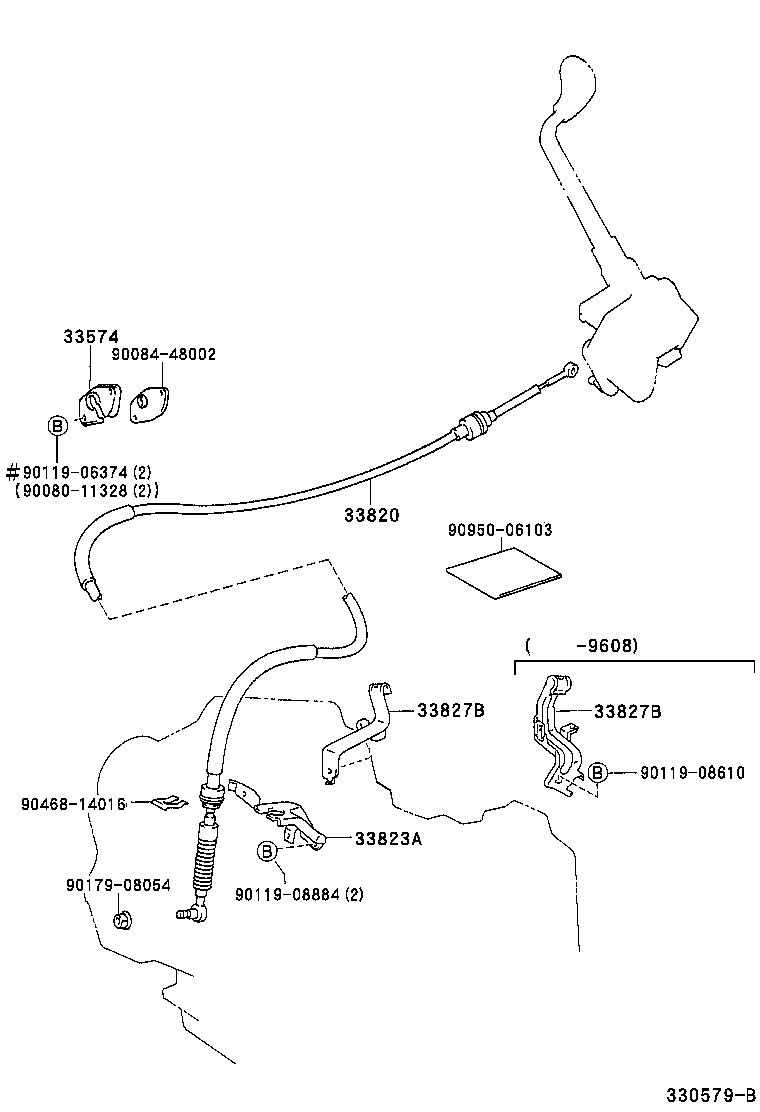 Toyota 33820-07040 CABLE ASSY, TRANSMISSION CONTROL (FOR COLUMN SHIFT)
