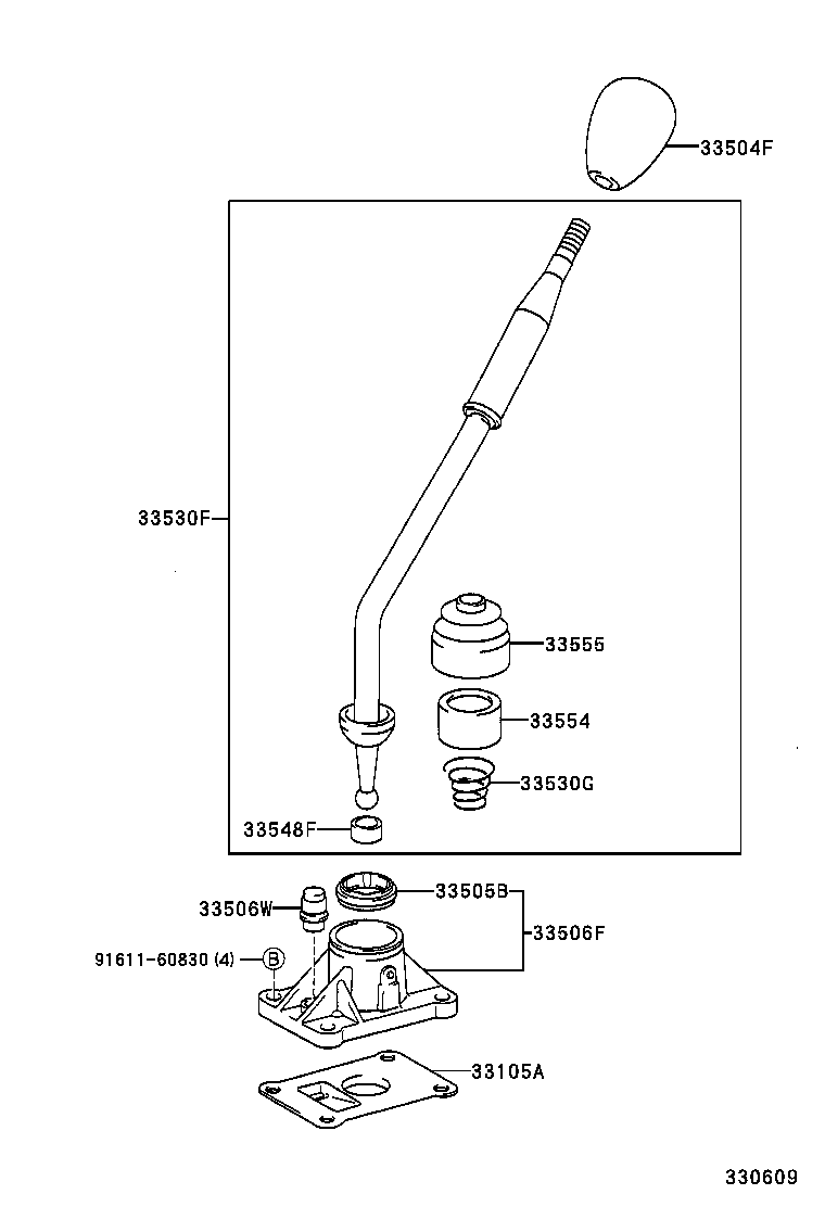 33530-35490 LEVER ASSY, SHIFT (FOR FLOOR SHIFT) product image
