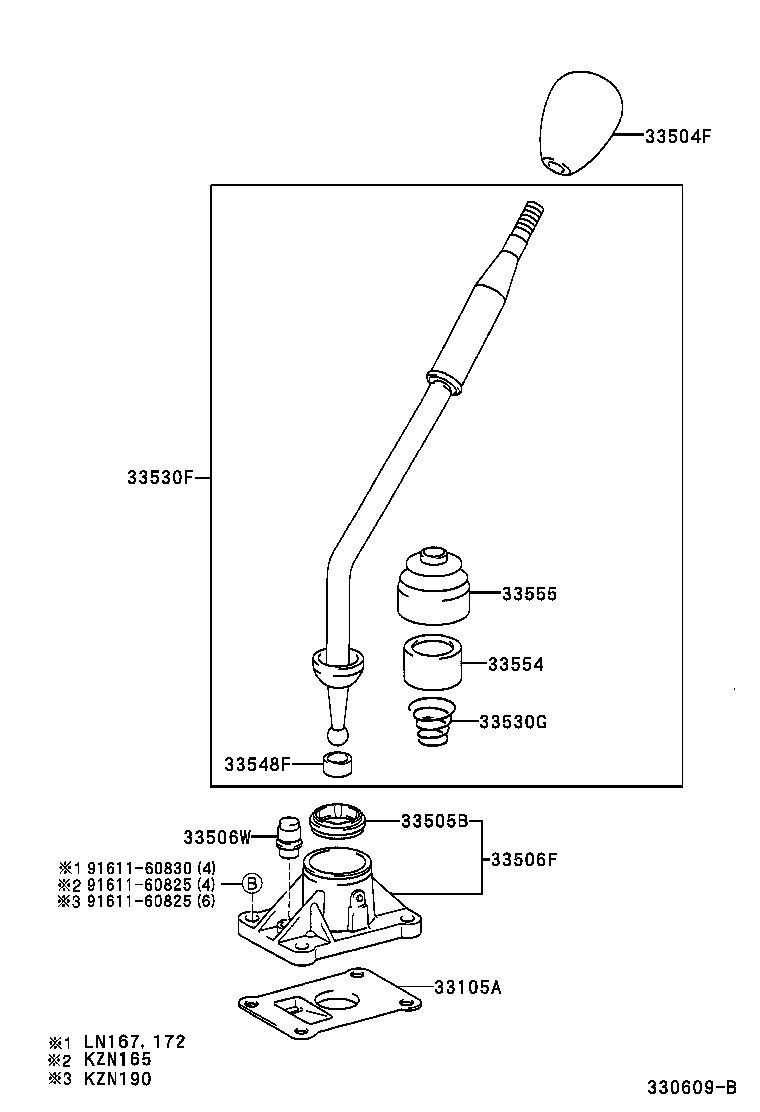 33530-35330 LEVER ASSY, SHIFT (FOR FLOOR SHIFT) product image