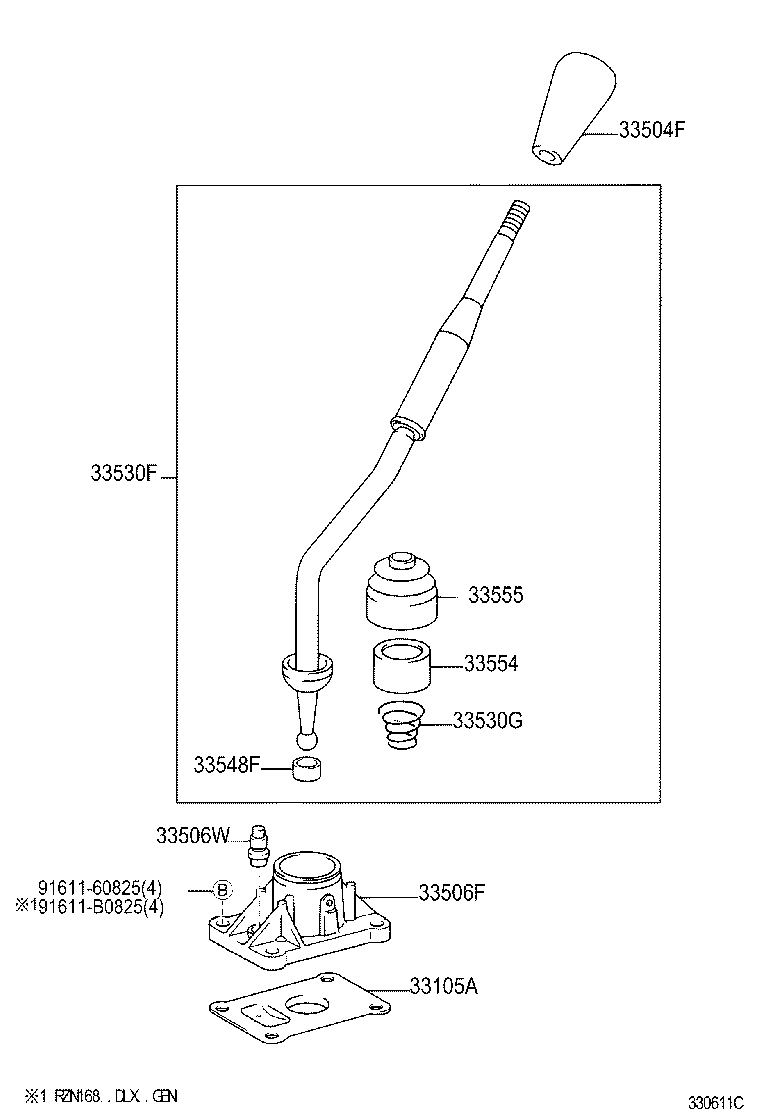 33530-35330 LEVER ASSY, SHIFT (FOR FLOOR SHIFT) product image