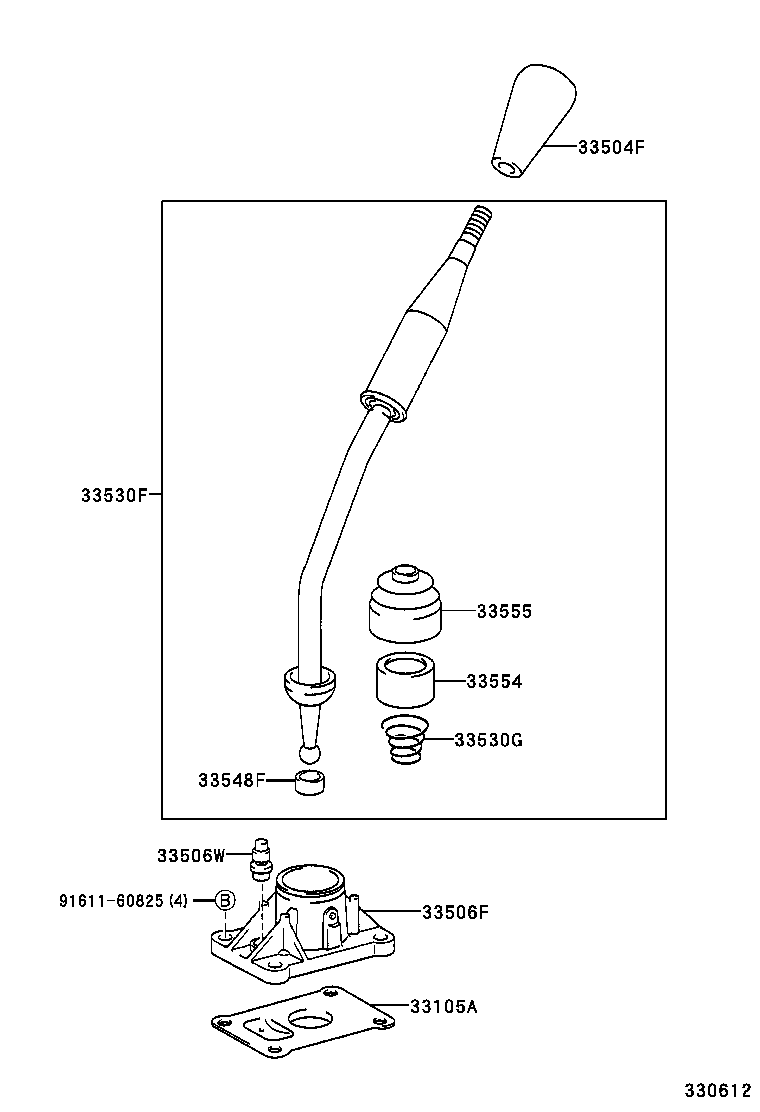33530-35330 LEVER ASSY, SHIFT (FOR FLOOR SHIFT) product image