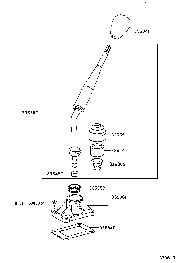33530-35330 LEVER ASSY, SHIFT (FOR FLOOR SHIFT) product image