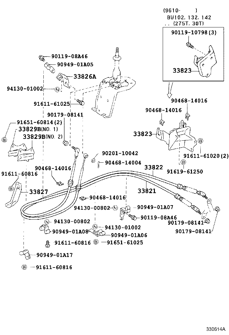 33820-37640 CABLE TRANSMISSION CONTROL SHIFT (FOR FLOOR SHIFT) product image