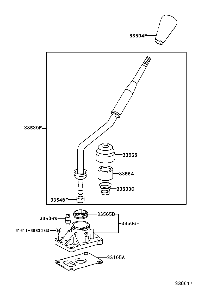 33530-35330 LEVER ASSY, SHIFT (FOR FLOOR SHIFT) product image