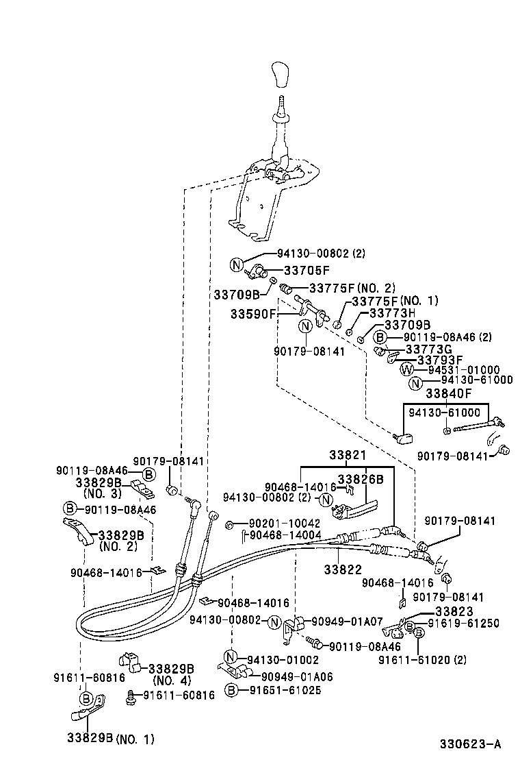 33820-37460 CABLE TRANSMISSION CONTROL SHIFT (FOR FLOOR SHIFT) product image