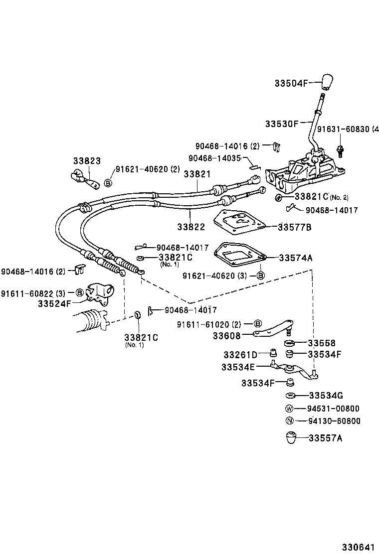 33530-05060 LEVER ASSY, SHIFT (FOR FLOOR SHIFT) product image