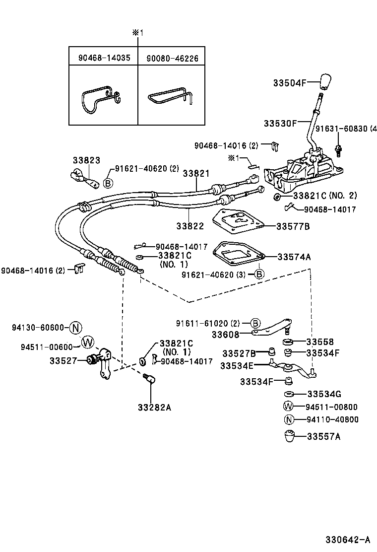 33530-05060 LEVER ASSY, SHIFT (FOR FLOOR SHIFT) product image
