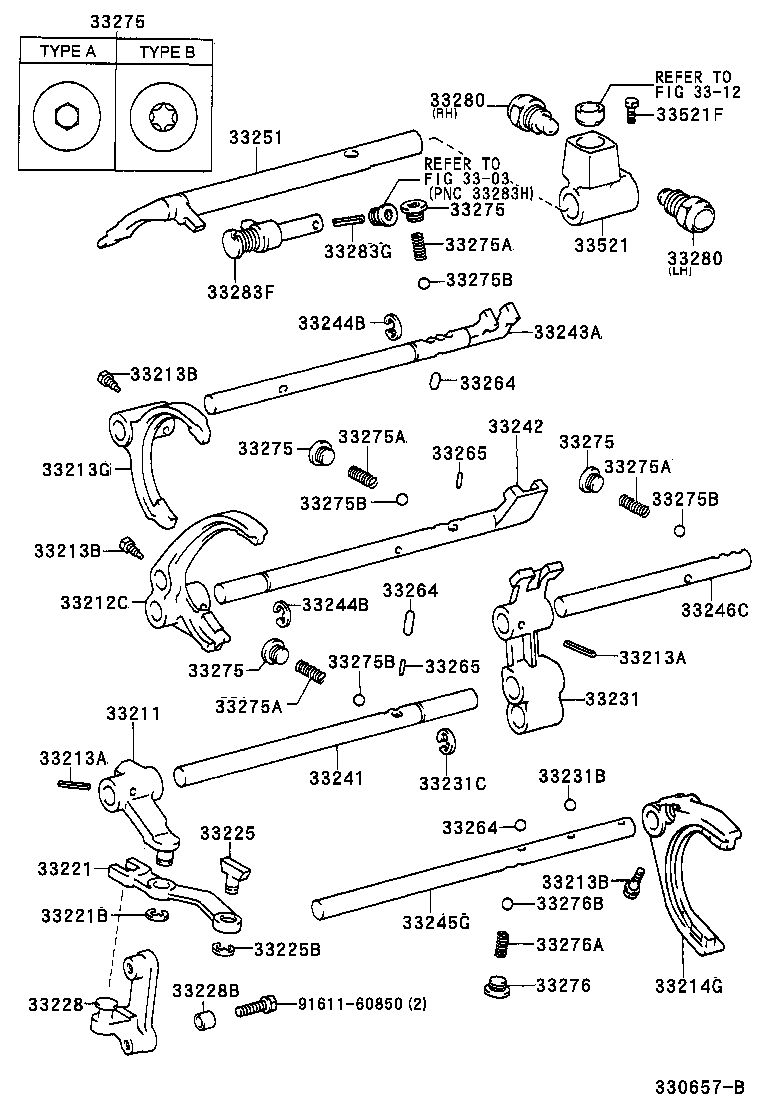 33245-04010 SHAFT, GEAR SHIFT FORK, NO.4 product image
