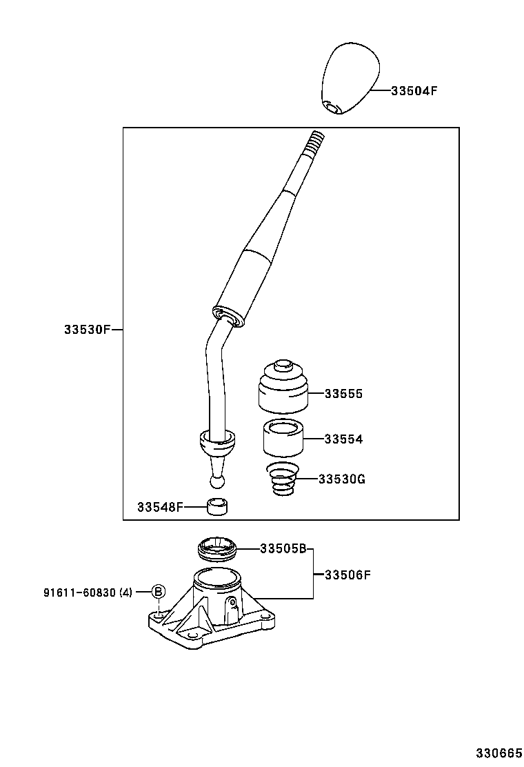 33530-35330 LEVER ASSY, SHIFT (FOR FLOOR SHIFT) product image