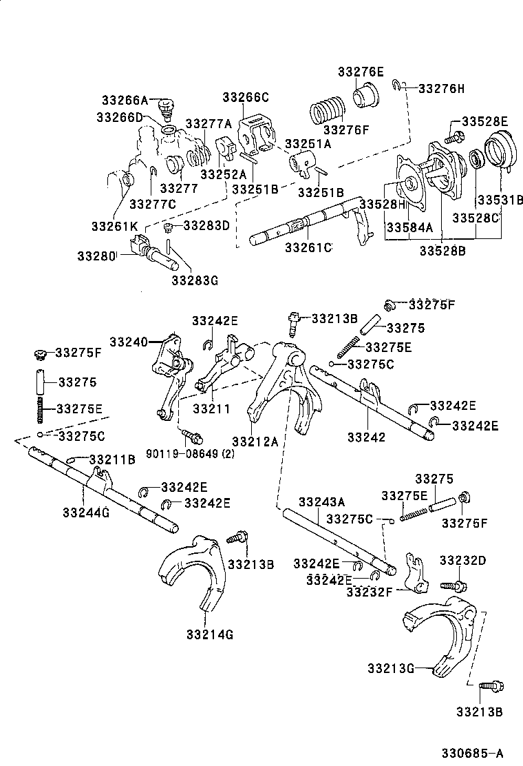 33251-20051 LEVER, SHIFT, INNER NO.1 product image