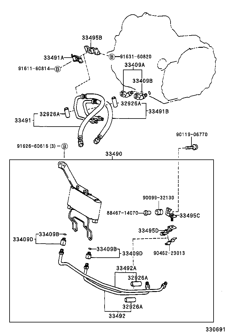 33593-21010 HOLDER, SPRING (FOR MANUAL TRANSMISSION OIL PUMP) product image