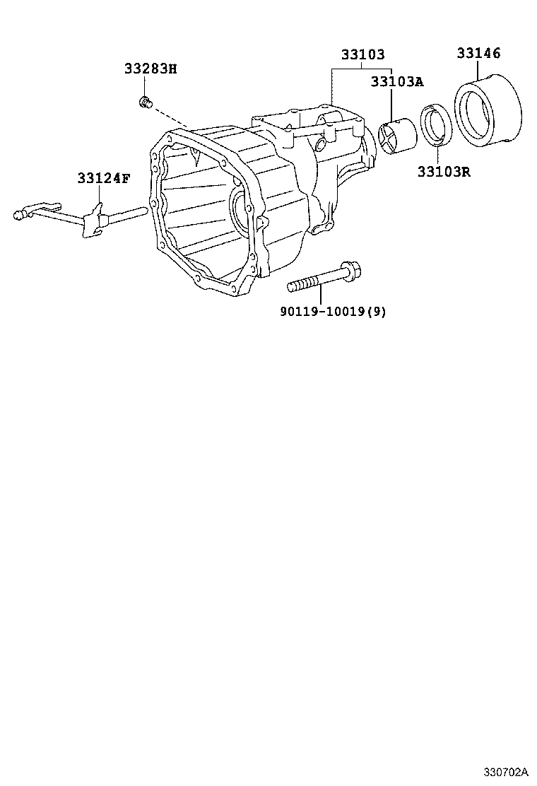 Toyota 33103-0W040 HOUSING SUB-ASSY, EXTENSION(MTM)