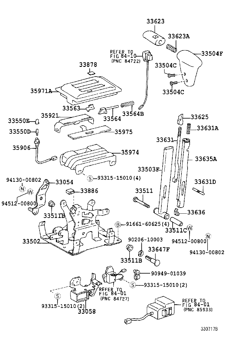 33530-36130 LEVER ASSY, SHIFT (FOR FLOOR SHIFT) product image