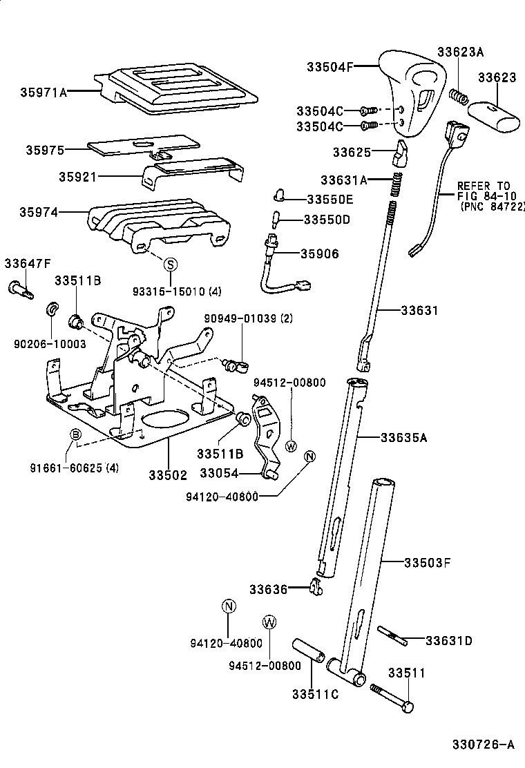 33530-36130 LEVER ASSY, SHIFT (FOR FLOOR SHIFT) product image